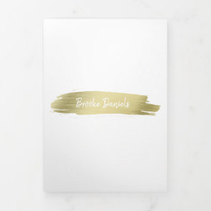 Elegant modern Simple Salon Gold-drievoudig brochu Drieluik Kaart