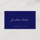 Elegant Modern Simple Template Script Navy Blue Visitekaartje (Voorkant)