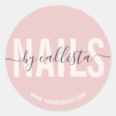 Elegant modern Simple Typography Nail Artist Ronde Sticker (Voorkant)