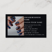 Elegant modern Simple Typography Nail Artist Visitekaartje (Achterkant)