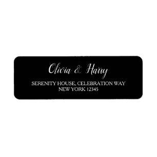 Elegant modern Simple Wedding Return-adreslabel Etiket