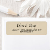 Elegant modern Simple Wedding Return-adreslabel Etiket (Insitu)