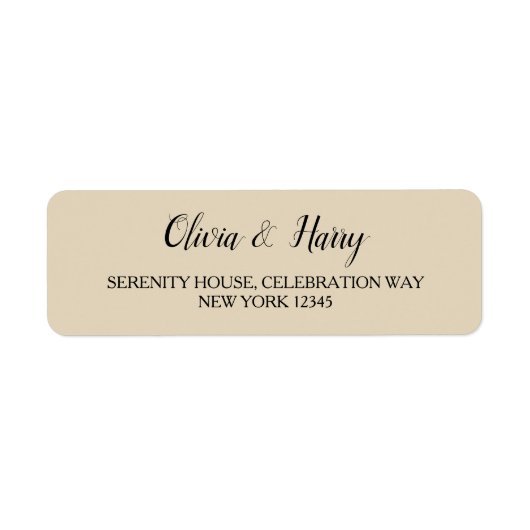 Elegant modern Simple Wedding Return-adreslabel Etiket (Voorkant)