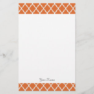 Elegant, modern sinaasappel quatrefoil op maat briefpapier