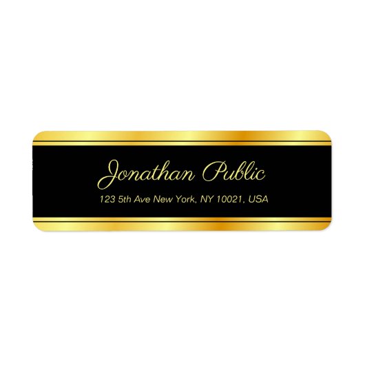 Elegant modern Sjabloon handgeschreven script Gold Etiket (Voorkant)