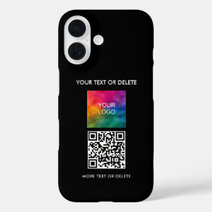 Elegant Modern Sjabloon Upload Logo QR-code toevoe iPhone 16 Hoesje