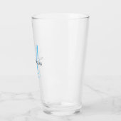 Elegant modern Sky Blue Script Monogram Glas (Links)