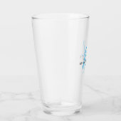 Elegant modern Sky Blue Script Monogram Glas (Rechts)