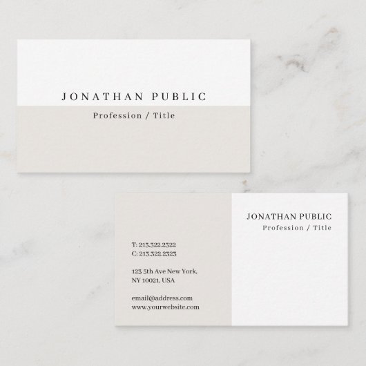 Elegant Modern Slank Design Sjabloon Professional Visitekaartje (Voorkant / Achterkant)
