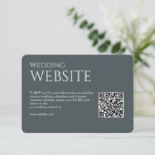 Elegant Modern Space Grey Bruiloft Informatiekaartje (Staand voorkant)