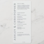 Elegant Modern Space Grey Bruiloft Programma (Voorkant)