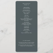 Elegant Modern Space Grey Bruiloft Programma (Achterkant)