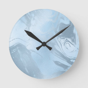 Elegant modern stijlvol babyblauw uiterlijk ronde klok