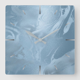 Elegant modern stijlvol babyblauw uiterlijk vierkante klok