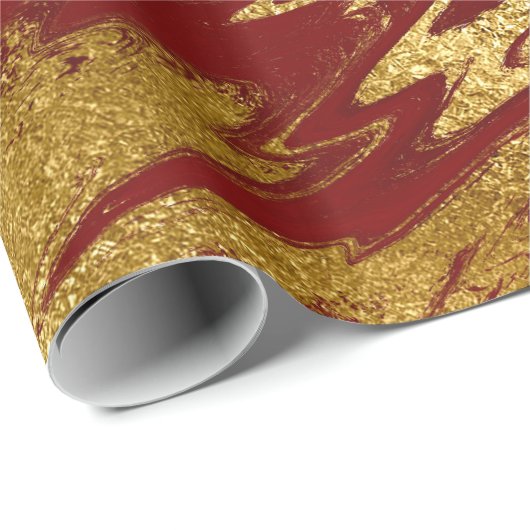 Elegant modern, stijlvol goud en rode marmer cadeaupapier (Rol Hoek)