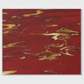 Elegant modern, stijlvol goud en rode marmer cadeaupapier (Vlak)