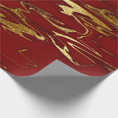 Elegant modern, stijlvol goud en rode marmer cadeaupapier (Hoek)