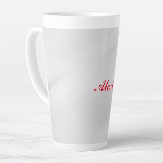 Elegant Modern Stijlvol Grijs Rood Naam Latte Mok (Linkerhoek)