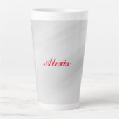 Elegant Modern Stijlvol Grijs Rood Naam Latte Mok (Voorkant)