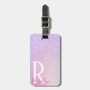 Elegant modern, stijlvol meisje ombre paarse glitt bagagelabel