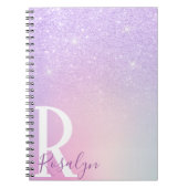 Elegant modern, stijlvol meisje ombre paarse glitt notitieboek (Voorkant)