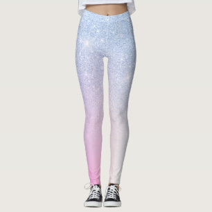 Elegant modern, stijlvol ombre blauw glitter regen leggings