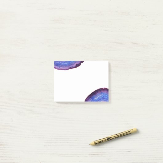 Elegant modern, stijlvol paars agate geode stone post-it® notes (Op bureau)