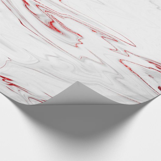 Elegant modern, stijlvol rood en wit marmer cadeaupapier (Hoek)