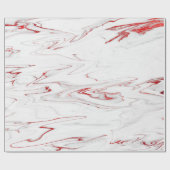 Elegant modern, stijlvol rood en wit marmer cadeaupapier (Vlak)