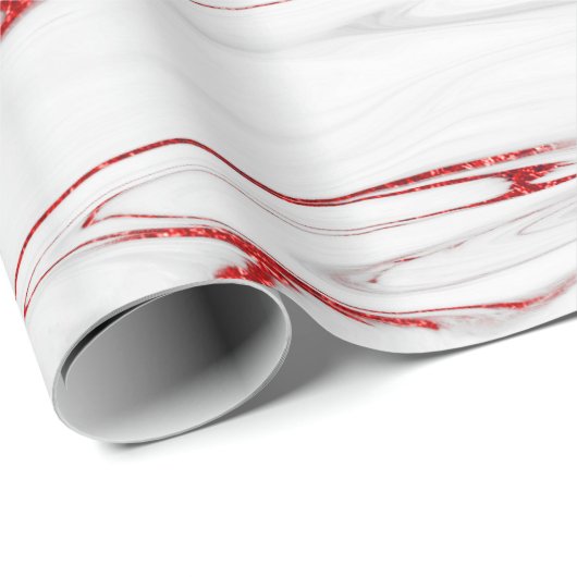 Elegant modern, stijlvol rood en wit marmer cadeaupapier (Rol Hoek)