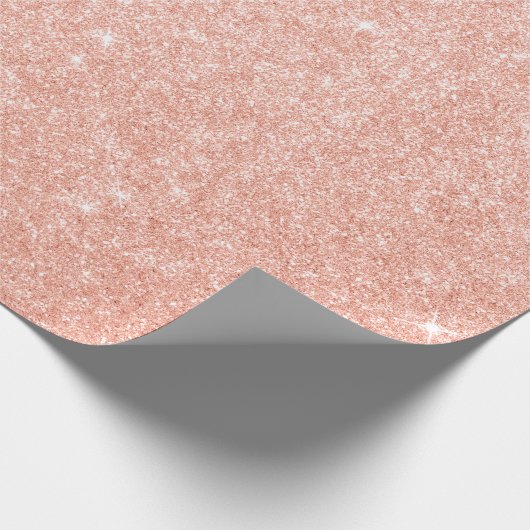 Elegant modern, stijlvol roos goud glitter cadeaupapier (Hoek)