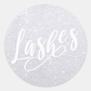 Elegant modern stijlvol zilveren glitter zweeft ronde sticker