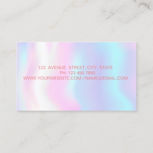 Elegant modern Stijlvolle Lips, holografisch Visitekaartje (Achterkant)