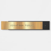 Elegant modern strak design Sjabloon zwart en goud Deurbordje (Voorkant)