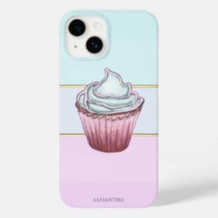Elegant Modern Striped, Cupcake Case-Mate iPhone 14 Hoesje