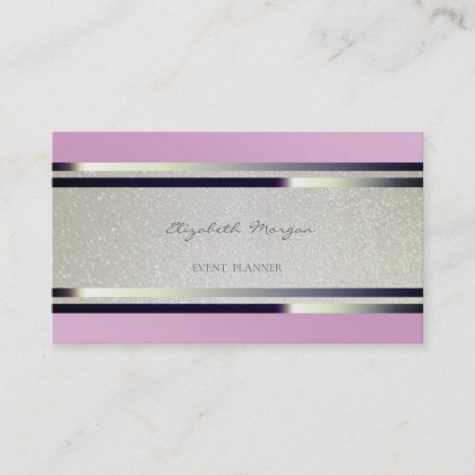 Elegant Modern Striped, Glitter Visitekaartje (Voorkant)