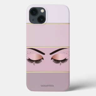 Elegant Modern Striped, Lashes C iPhone 13 Hoesje