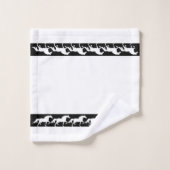 Elegant, Modern, Stylish Horses on Black and White (Gant de toilette)