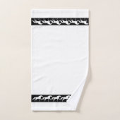 Elegant, Modern, Stylish Horses on Black and White Bad Handdoek (Handdoek)