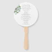 Elegant modern Succulent Wedding Programme Handwaaier (Achterkant)