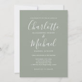 Elegant modern tekenscript bruiloft kaart (Voorkant)