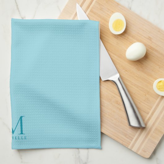 Elegant Modern Template Monogram Egg Blue Stylish Theedoek (Quarter Fold)