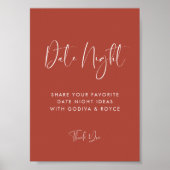 Elegant & Modern Terracotta Datum nacht ideeën tek Poster (Voorkant)