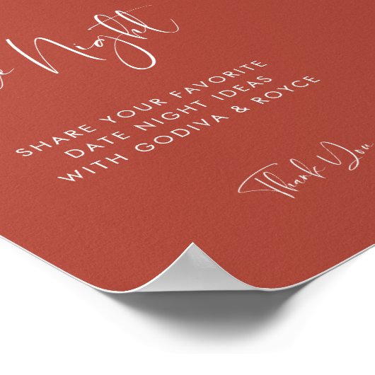 Elegant & Modern Terracotta Datum nacht ideeën tek Poster (Hoek)