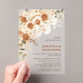 Elegant Modern Terracotta Wedding Acryl Uitnodigingen (Insitu (Draagbaar))