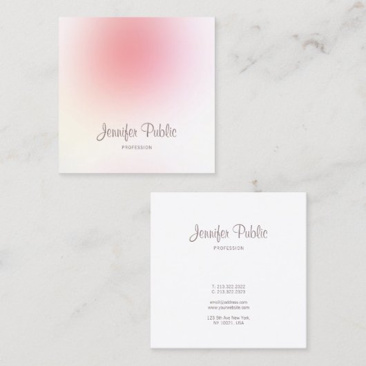 Elegant Modern Trendy Creative Plain Professional Vierkante Visitekaartje (Voorkant / Achterkant)