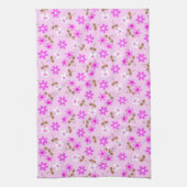 Elegant Modern Trendy Floral Theedoek (Verticaal)
