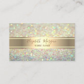 Elegant Modern Trendy Glitter Bokeh, Gold Stripe Visitekaartje (Voorkant)