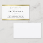 Elegant Modern Trendy Gold Blik Plain Luxury Visitekaartje (Voorkant / Achterkant)