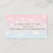 Elegant Modern Trendy Silver Bokeh, Stripe Visitekaartje (Achterkant)